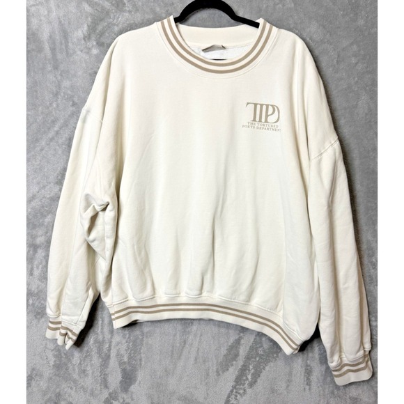 Taylor Swift Tops - Taylor Swift TTPD The Tortured Poets Department Beige Crew Sweatshirt 2XL
